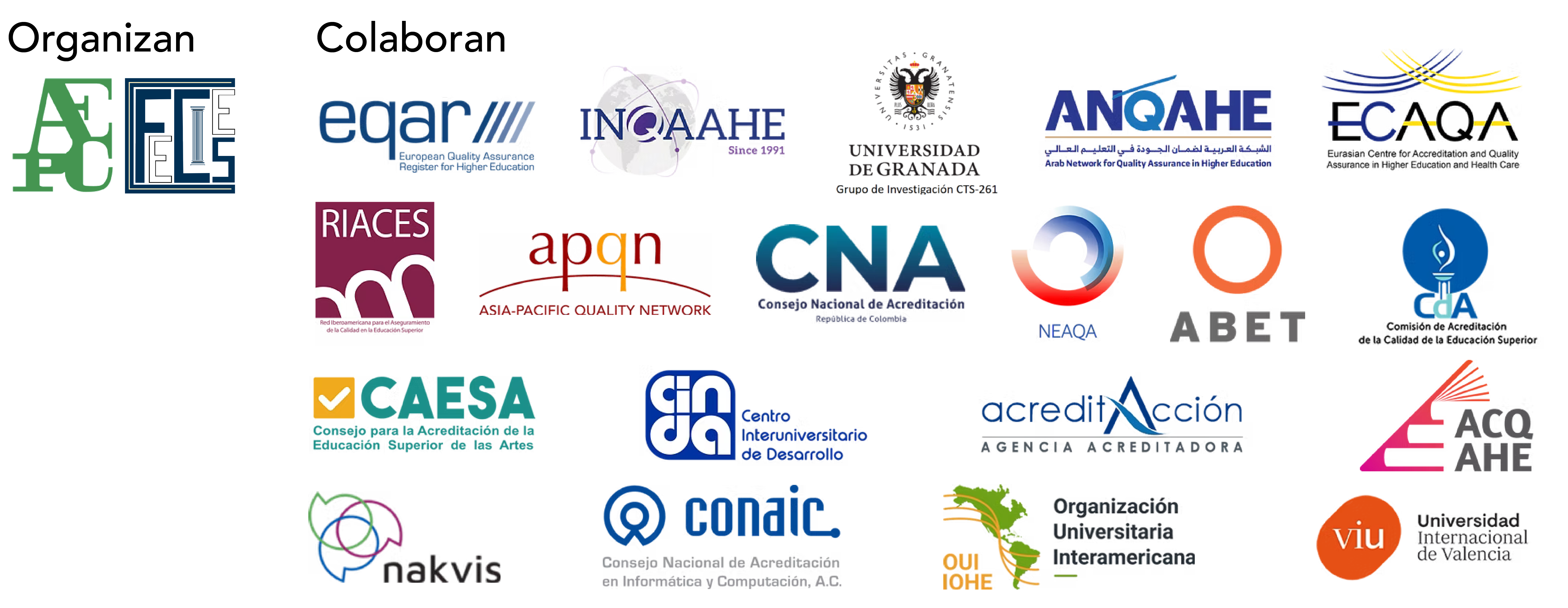 Entidades colaboradoras del Congreso TEST FECIES preguntas